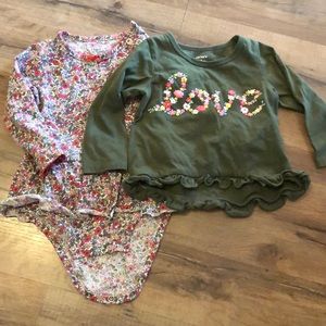 12 month onesie + long sleeve top